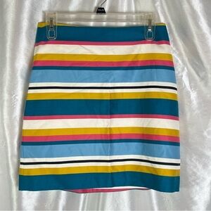 🖤LOFT Bright Colorful Striped Pencil Skirt | Dopamine Preppy Chic NWT Size 4